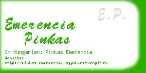 emerencia pinkas business card